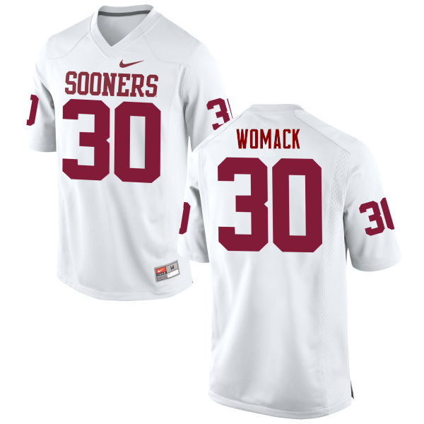 Men Oklahoma Sooners #30 Nathan Womack College Football Jerseys Game-White